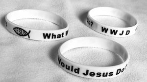 24 WWJD Jesus Rubber/Silicone Wristbands