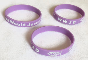 24 WWJD Jesus Rubber/Silicone Wristbands