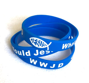 72 WWJD Rubber/Silicone Bracelets Wristbands Special Bulk Lot Value