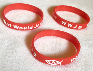 24 WWJD Jesus Rubber/Silicone Wristbands