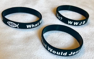 24 WWJD Jesus Rubber/Silicone Wristbands